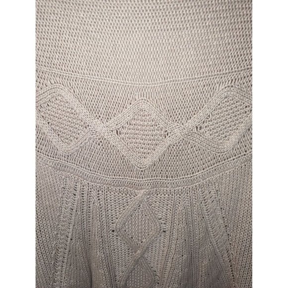 NWOT Free People Knit Cream Medium Oversized T-shirt Sweater with Lace - Picture 9 of 10